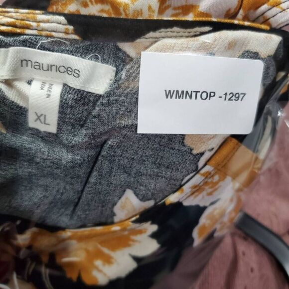Maurices XL Black/Yellow Floral Tunic - Picture 9 of 9